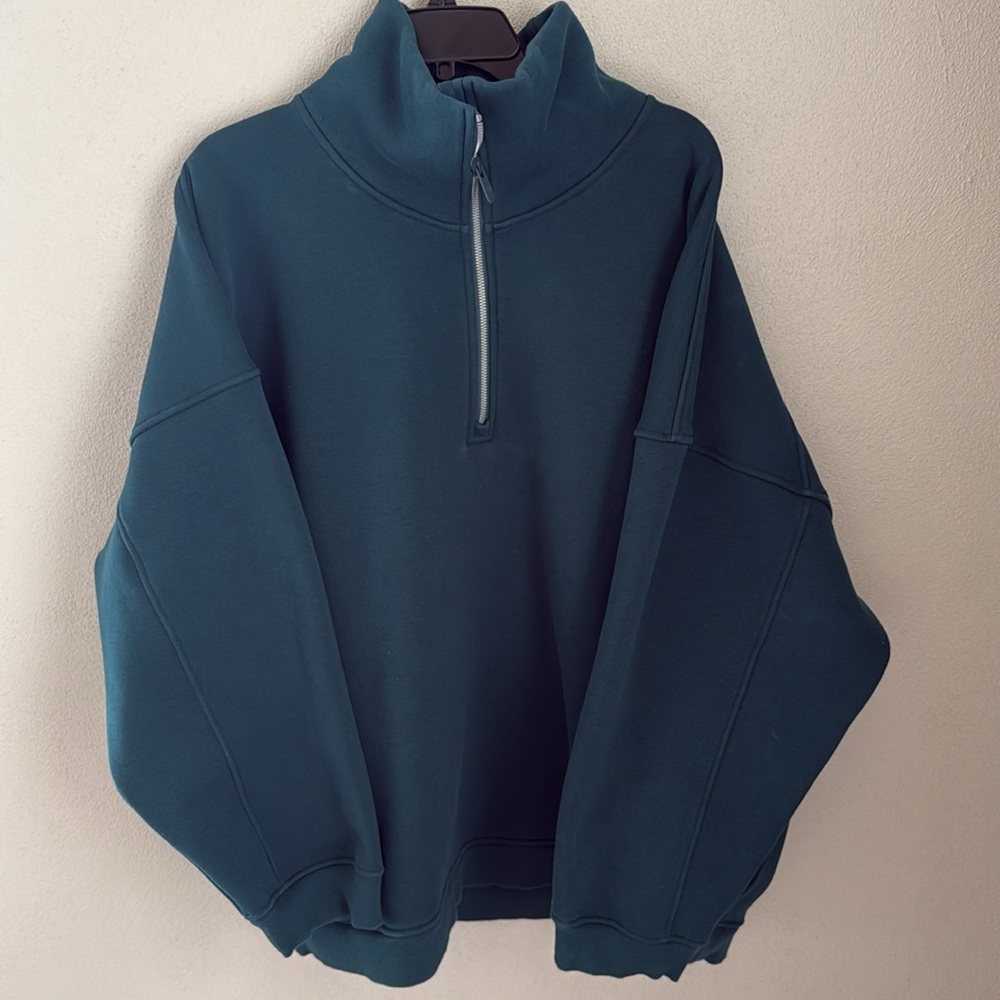 Lululemon Thick Fleece Lined Oversized Funnel Neck Half Zip Sweatshirt - XL/XXL - Picture 6 of 7